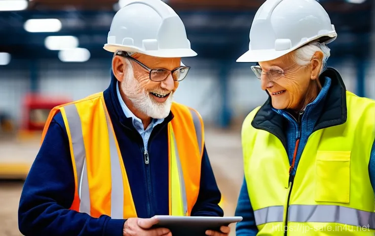 산업안전기사와 공정 안전 보건 시스템 - **A highly advanced smart factory floor during daytime, showcasing predictive safety management.** A...